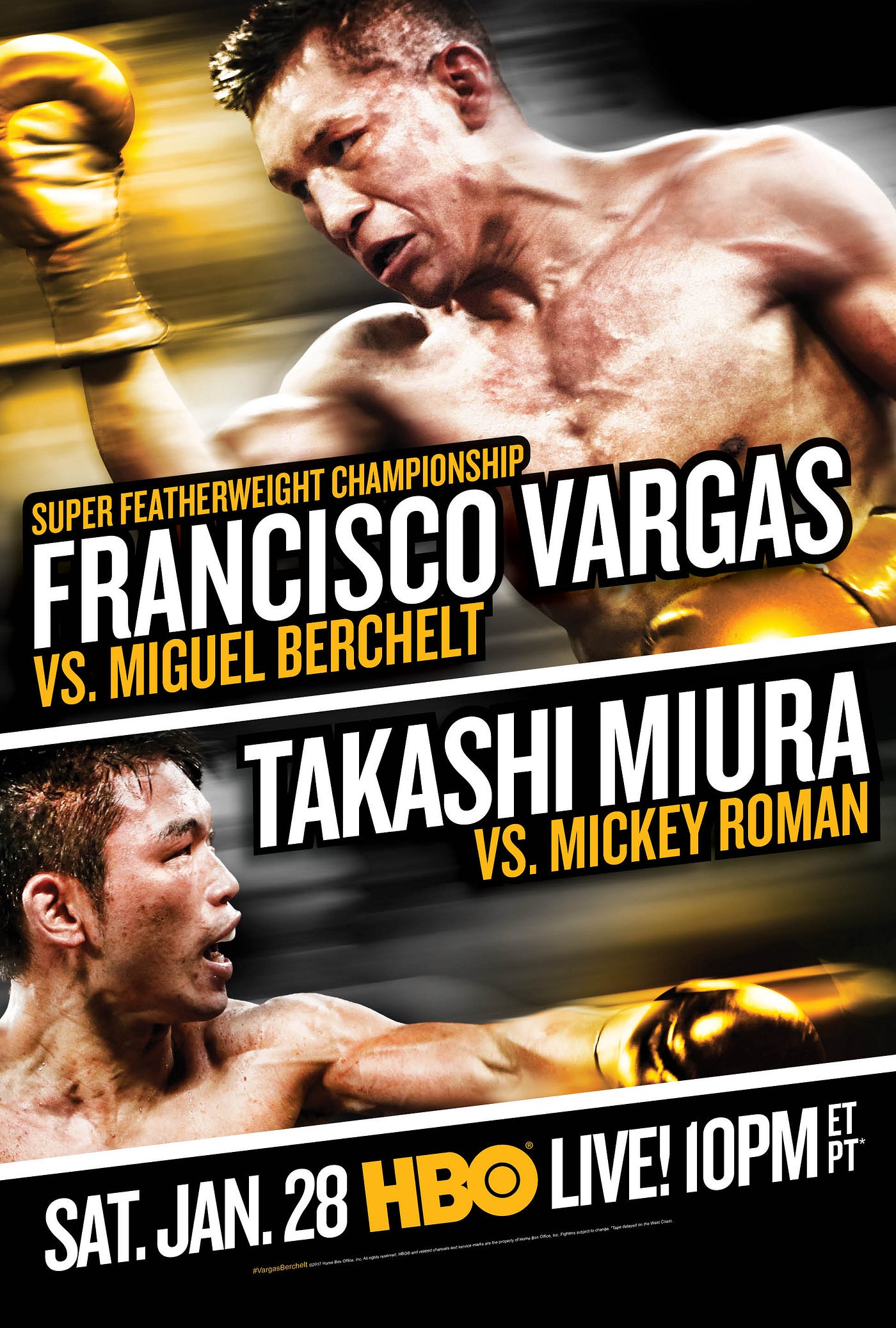HBO BOXING® OPENS THE NEW YEAR WITH A RED-HOT DOUBLEHEADER WHEN HBO BOXING AFTER DARK® FRANCISCO VARGAS VS. MIGUEL BERCHELT AND TAKASHI MIURA VS