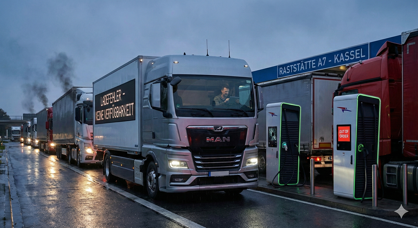 Der E-Truck Hype vs. die Lade-Realität: Das Nadelöhr im Fernverkehr