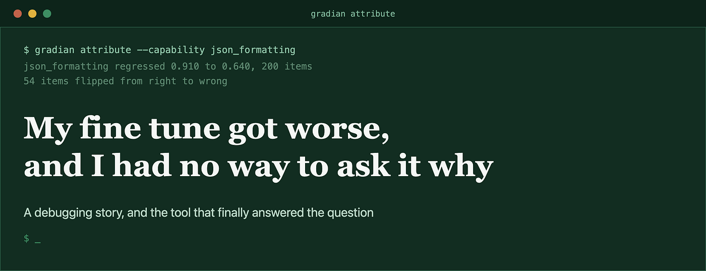 My Fine Tune Got Worse and I Had No Way to Ask It Why