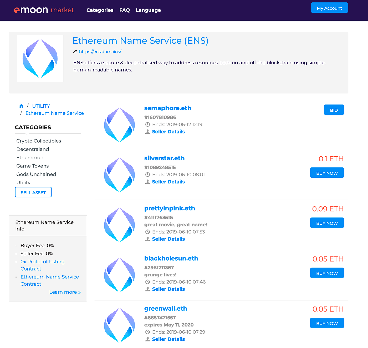 Emoon Launches Ethereum Name Service (ENS) Marketplace | by Emoon | Medium