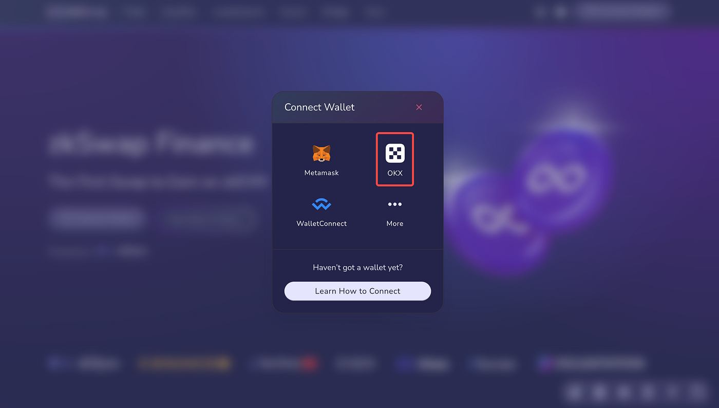 Access zkSwap Finance using the OKX Wallet Web Extension | by OKX Web3 |  Medium