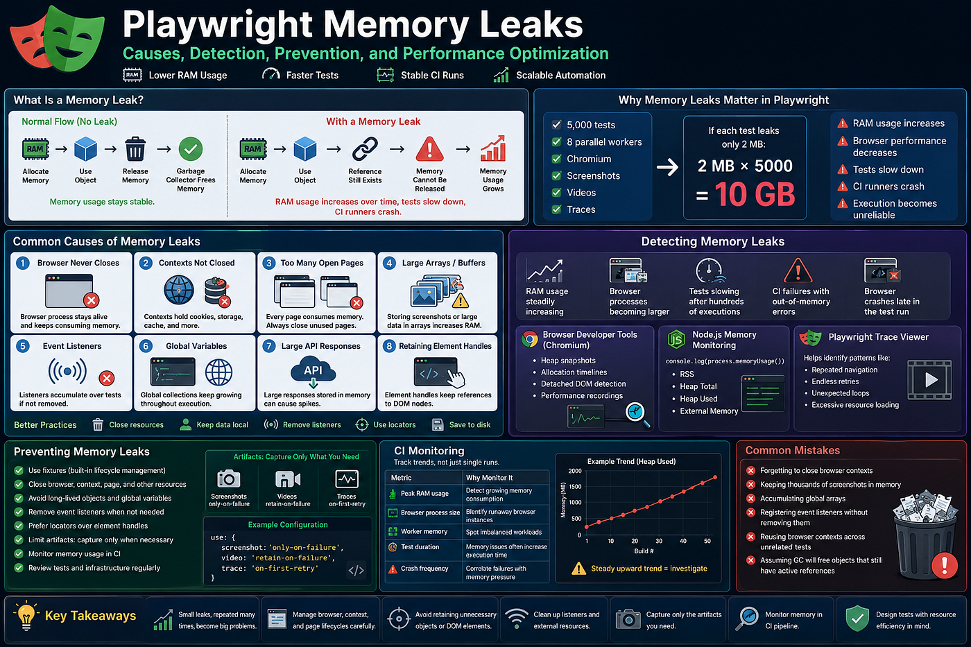 Playwright Memory Leaks: Causes, Detection, Prevention, and Performance Optimization