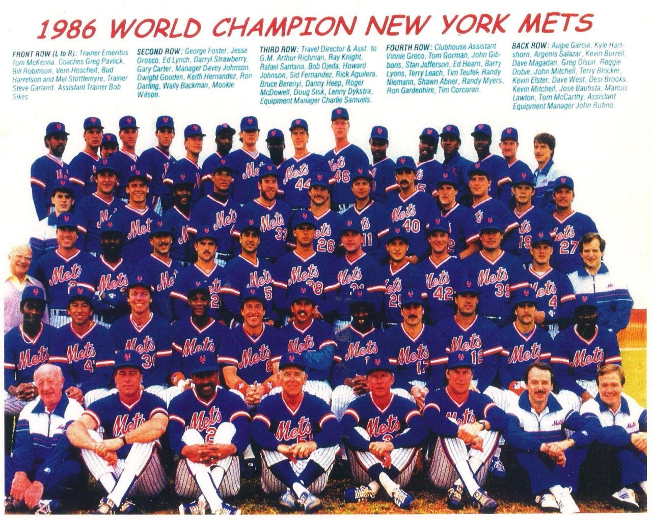 Original new York Mets national league champs 1986 world series
