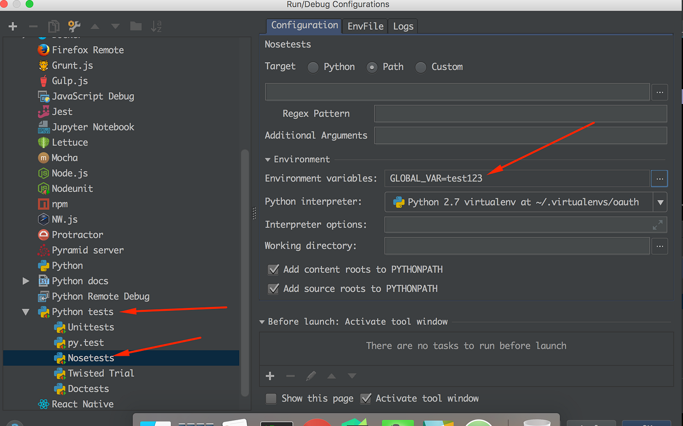 Pycharm set env variables in the project level in 2 mins | by Ohad Perry |  Doing it live