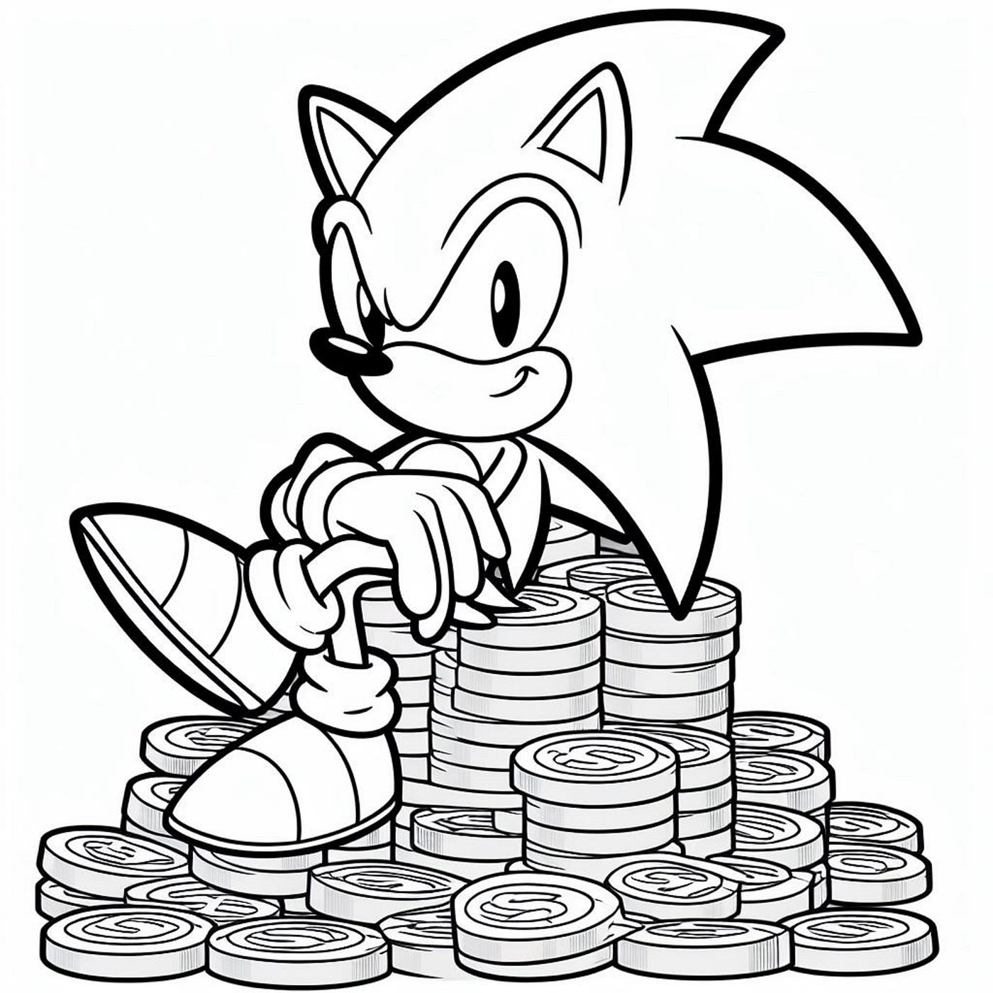 Sonic em missão numa aldeia remota - Retornar à infância - Coloring Pages  for Adults