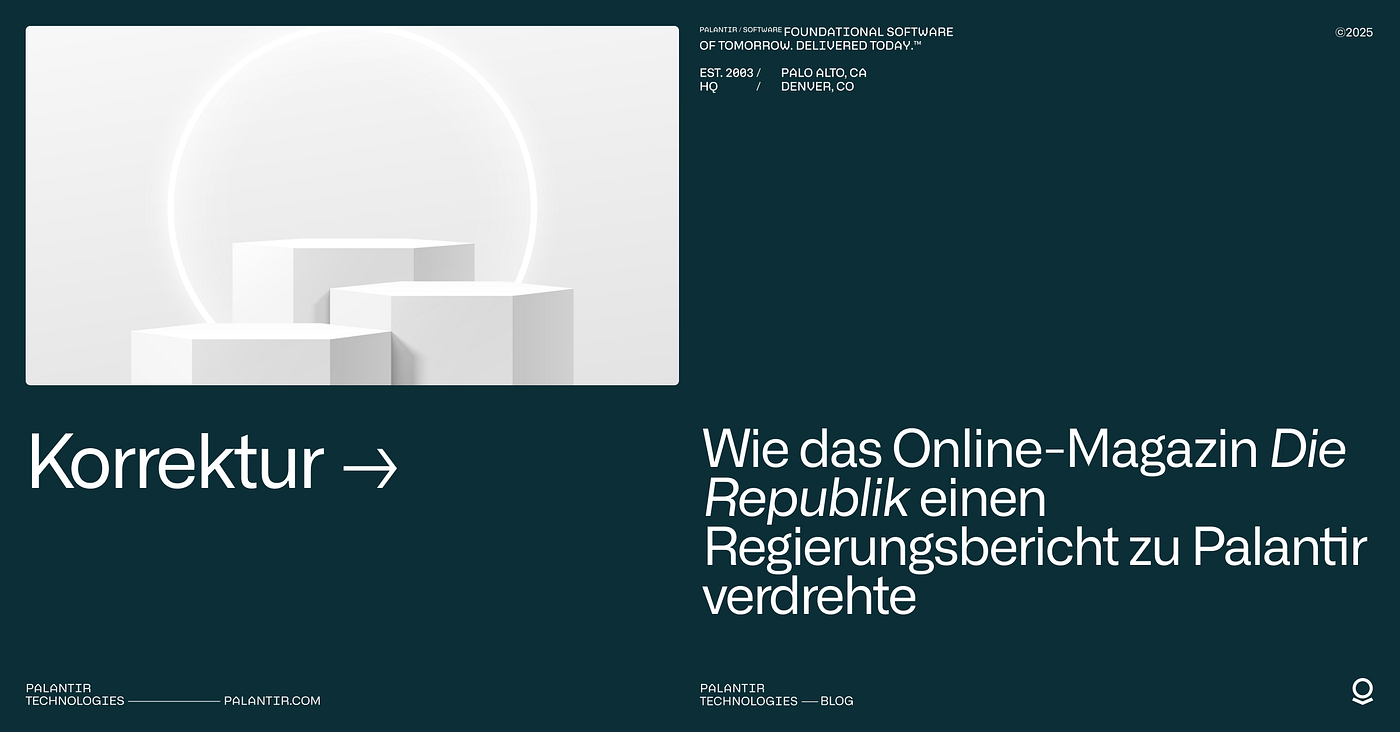Korrektur: Wie das Online-Magazin Die Republik einen Regierungsbericht zu Palantir verdrehte