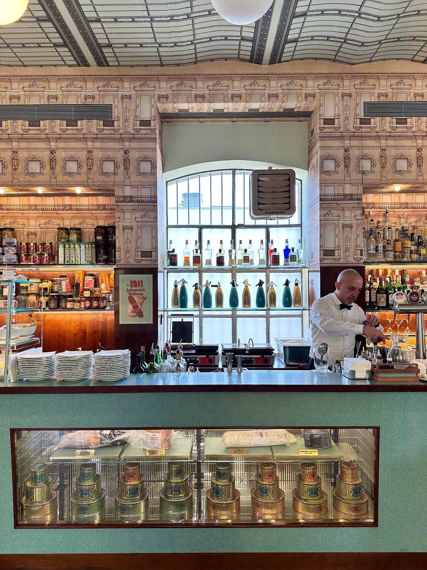 Wes Anderson vibes at the Fondazione Prada café