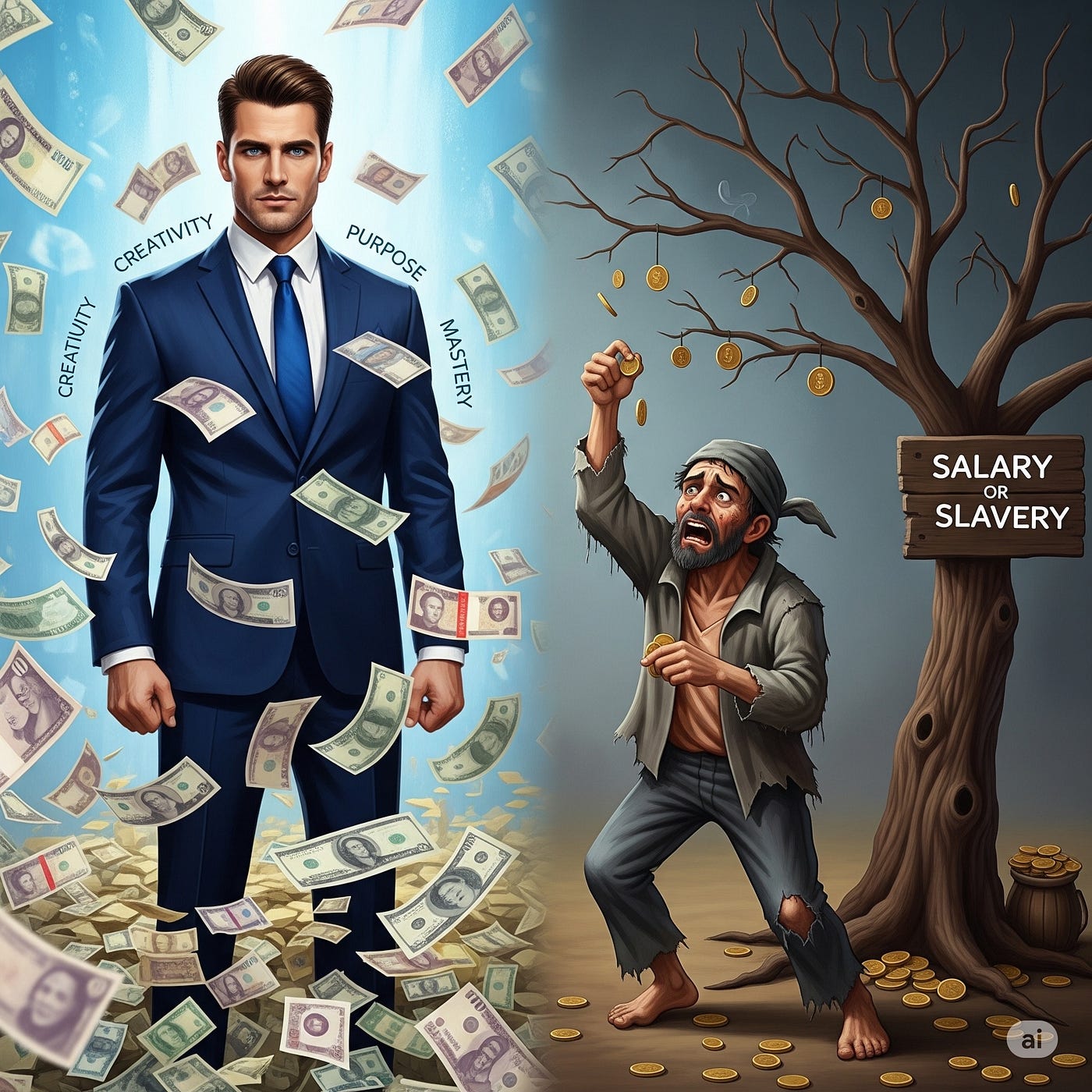“SALARY or SLAVERY: If you work only for salary, it is slavery.