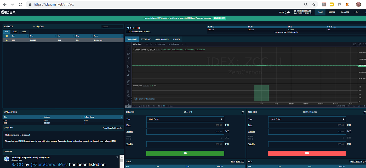 Zero Carbon Project lists on IDEX decentralised crypto exchange | by Derek  Myers | Zero Carbon Project | Medium