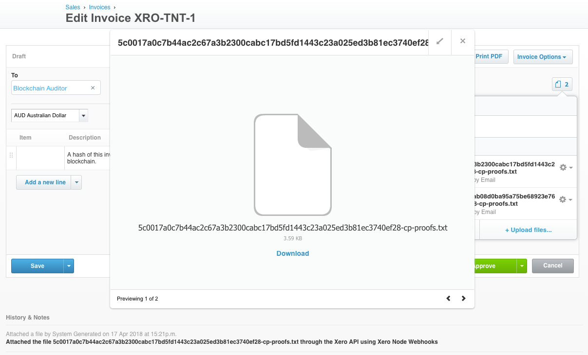 Creating an immutable audit trail on the blockchain with Xero & Tierion |  by Riley James | Xero Developer