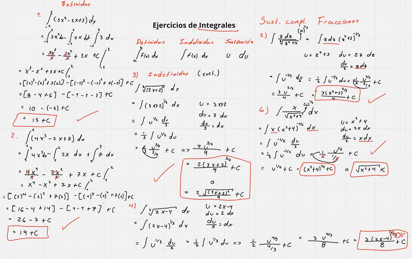 6 Ejercicios de Integrales Variadas