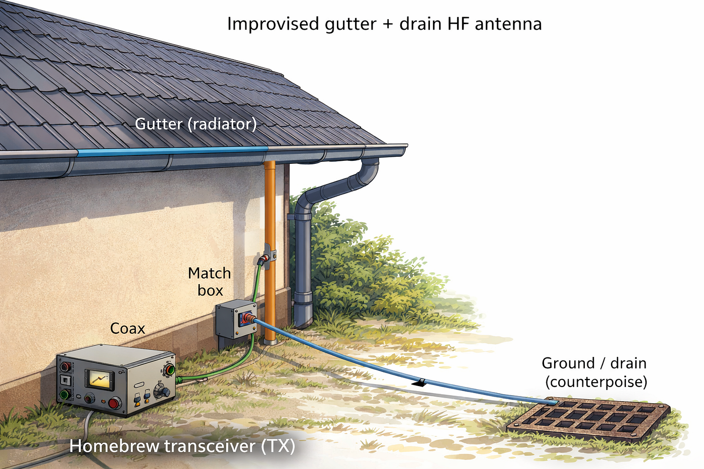 A Beacon Made of Gutters and 0.25 Watts