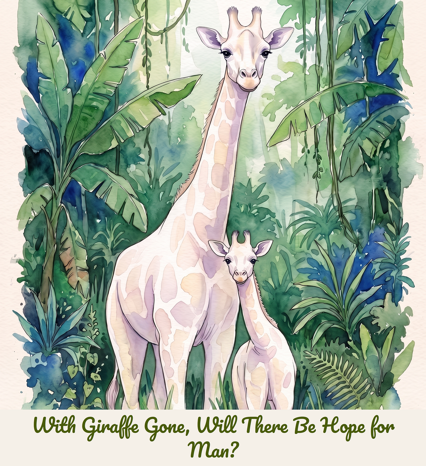 With Giraffe Gone, Will There Be Hope For Man? — image created by @Author using Glif