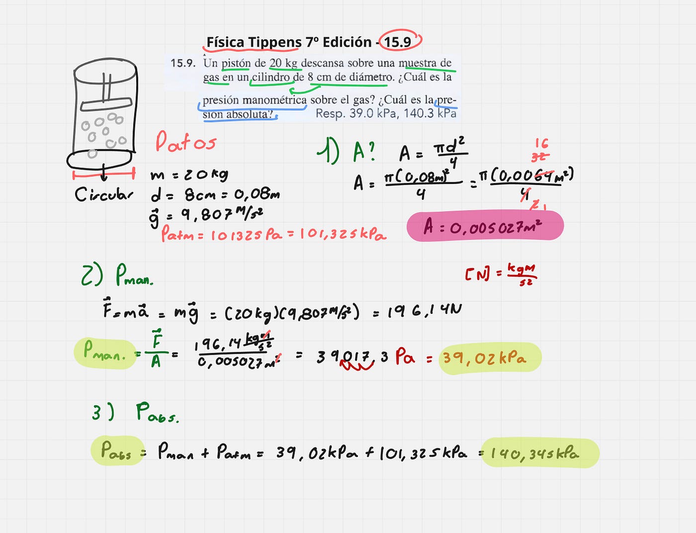 Física Tippens 7º Edición — Problema 15.9