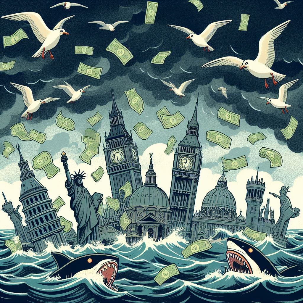 AI generative art cover for Time magazine, debt crisis