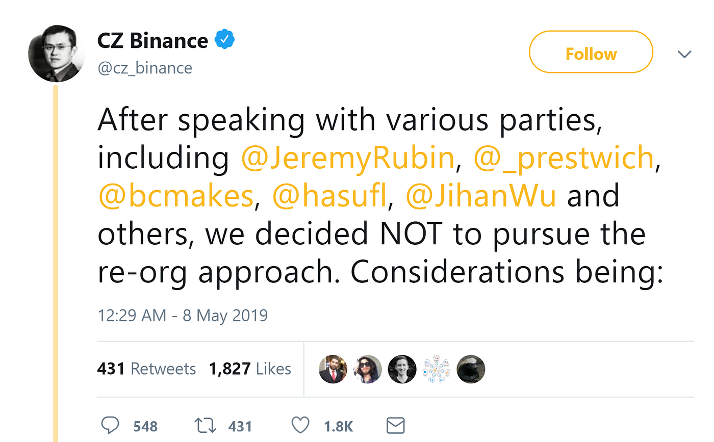 Reorg Scenarios: Binance Hack Edition | by Jimmy Song | Medium