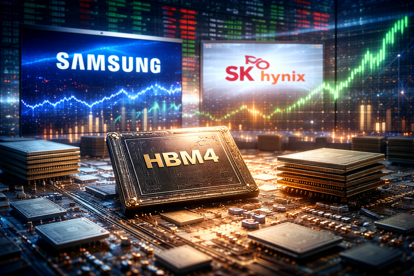 Samsung and SK Hynix Shares Jump as HBM4 Pricing Power Signals AI Memory Boom