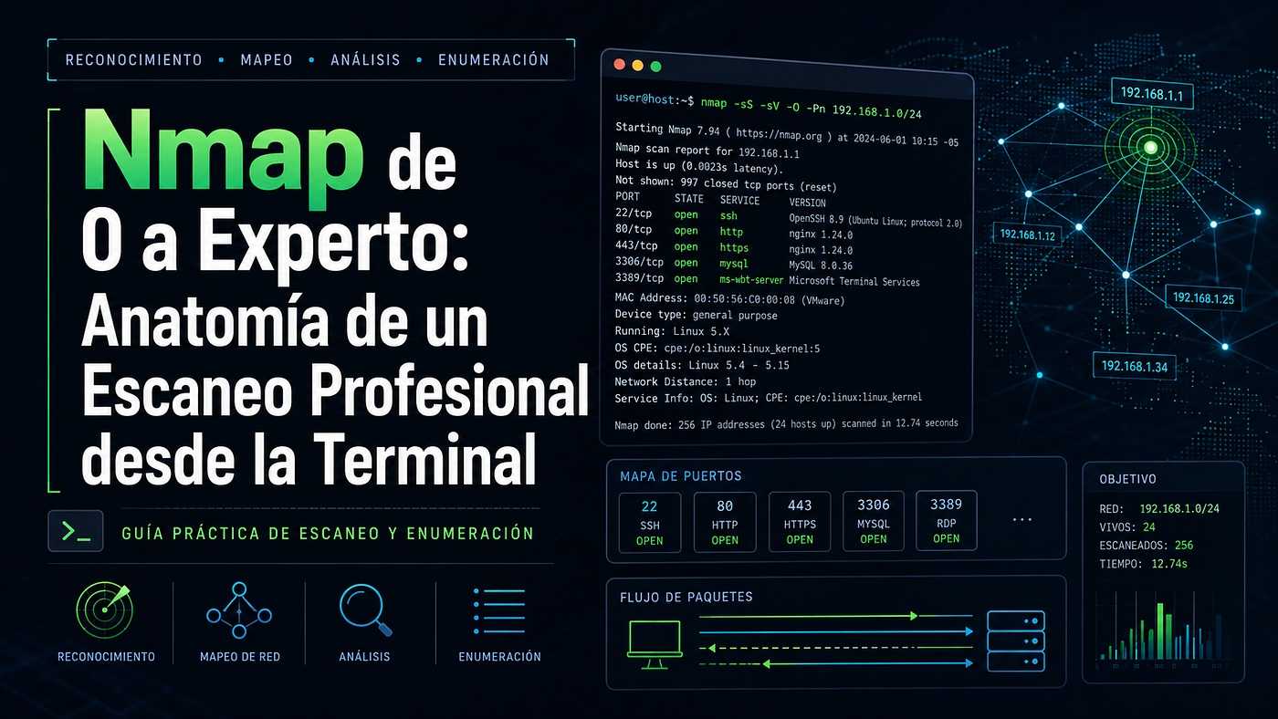 Nmap de 0 a Experto: Anatomía de un Escaneo Profesional desde la Terminal