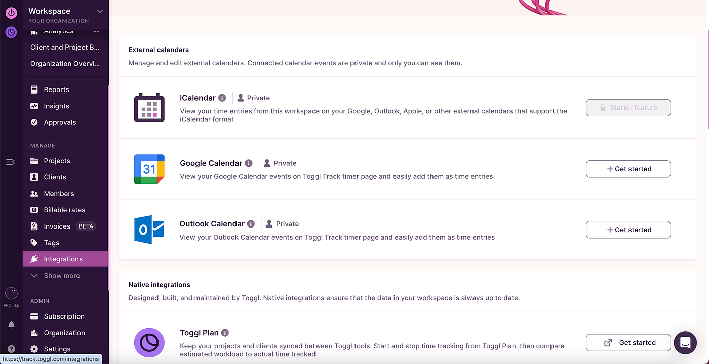 Toggl Track Integrations