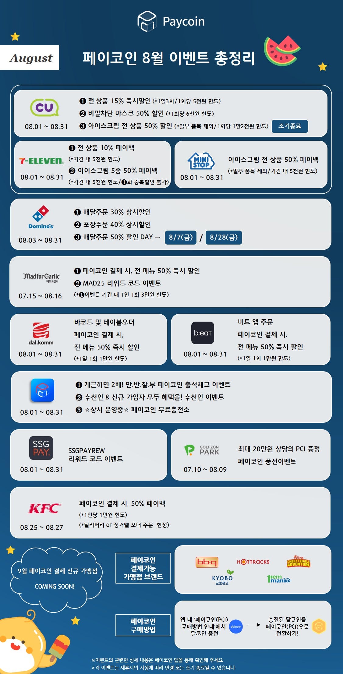 페이코인 8월 이벤트 총정리!. 안녕하세요. 새로운 결제 패러다임, 페이코인입니다! | by Paycoin (PCI) | Paycoin  Blog | Medium