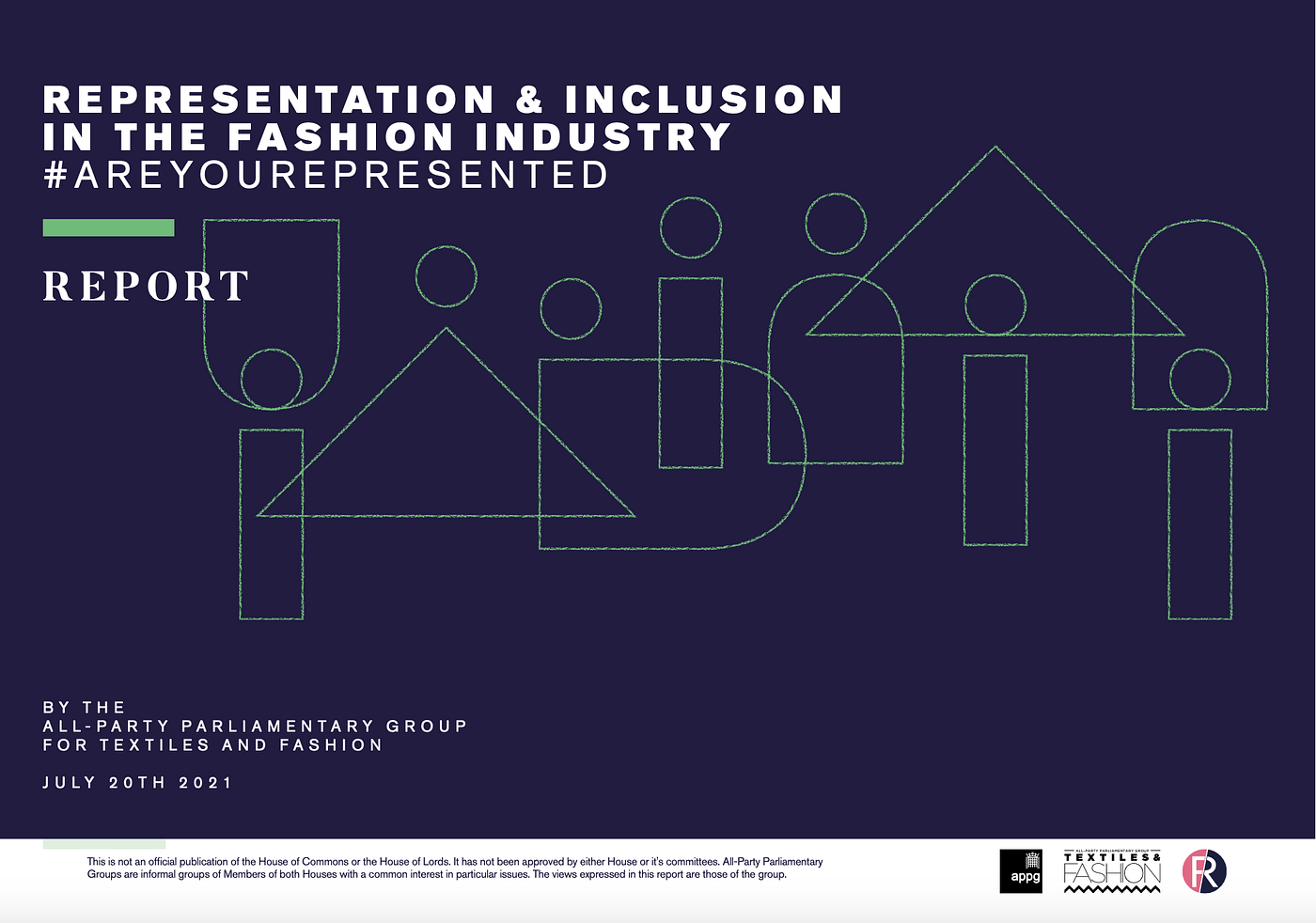 Opening page of the Representation & Inclusion in the Fashion Industry report, 2021.