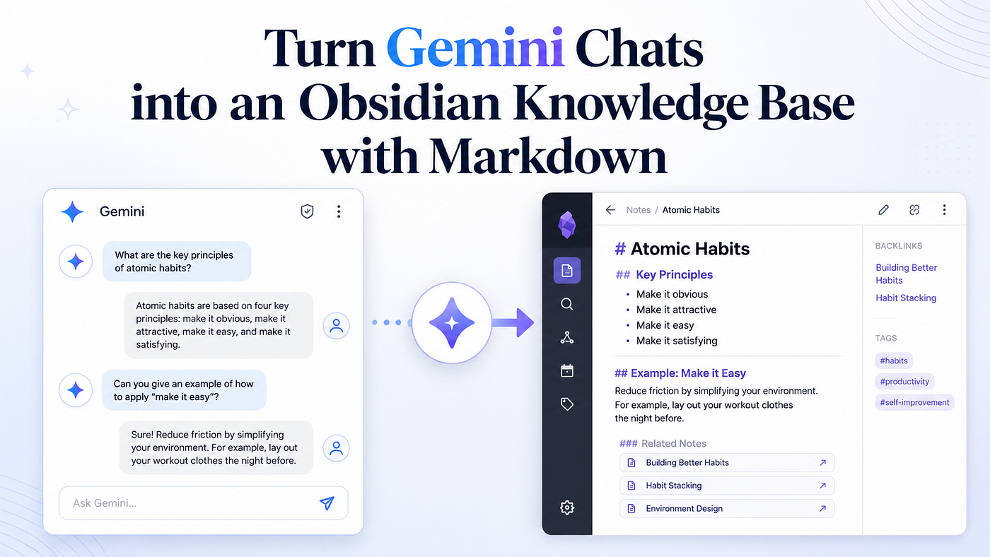 Turn Gemini Chats into an Obsidian Knowledge Base with Markdown