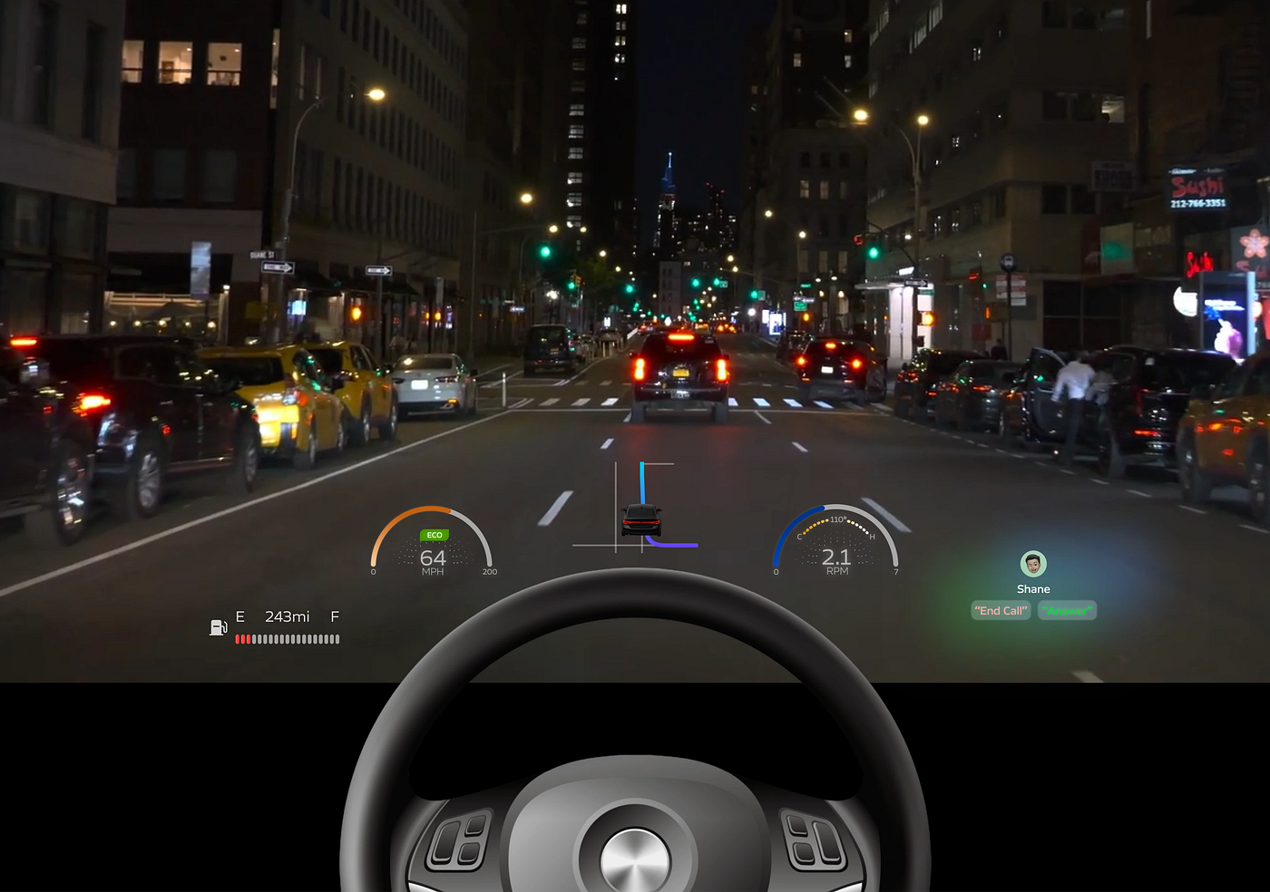 Minimizing Driver Distraction with an Advanced Head-Up Display for Cars.