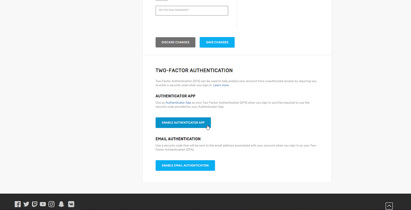 Two-factor authentication (2FA) and how to enable it - Epic Accounts Support