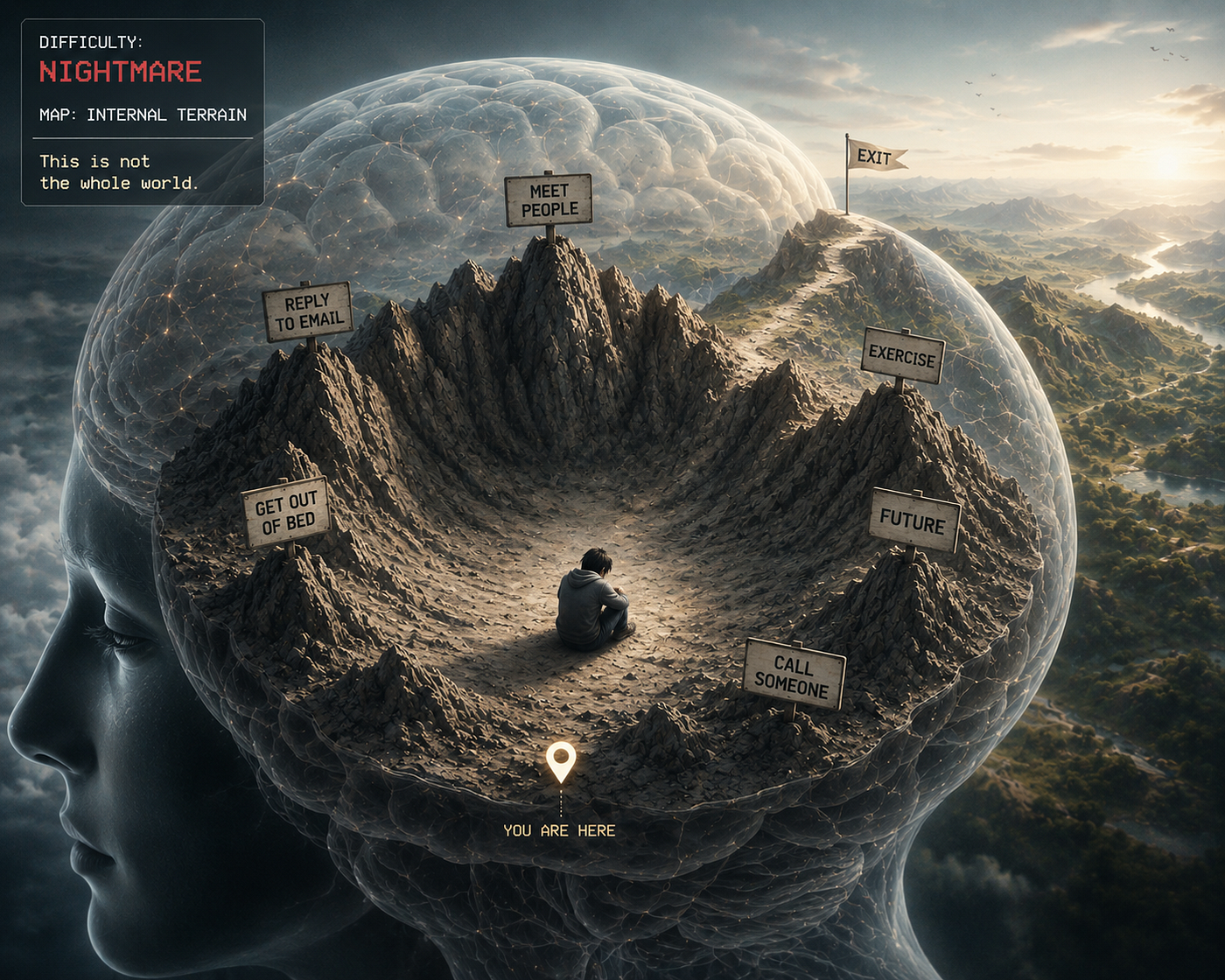 The Basin Is Not the World―A Depressive State as Terrain in Illusion Engineering