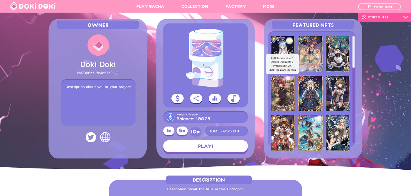 Introducing GACHA by Doki Doki — a protocol for fun & fair randomized NFT  distribution | by Doki Doki | Medium