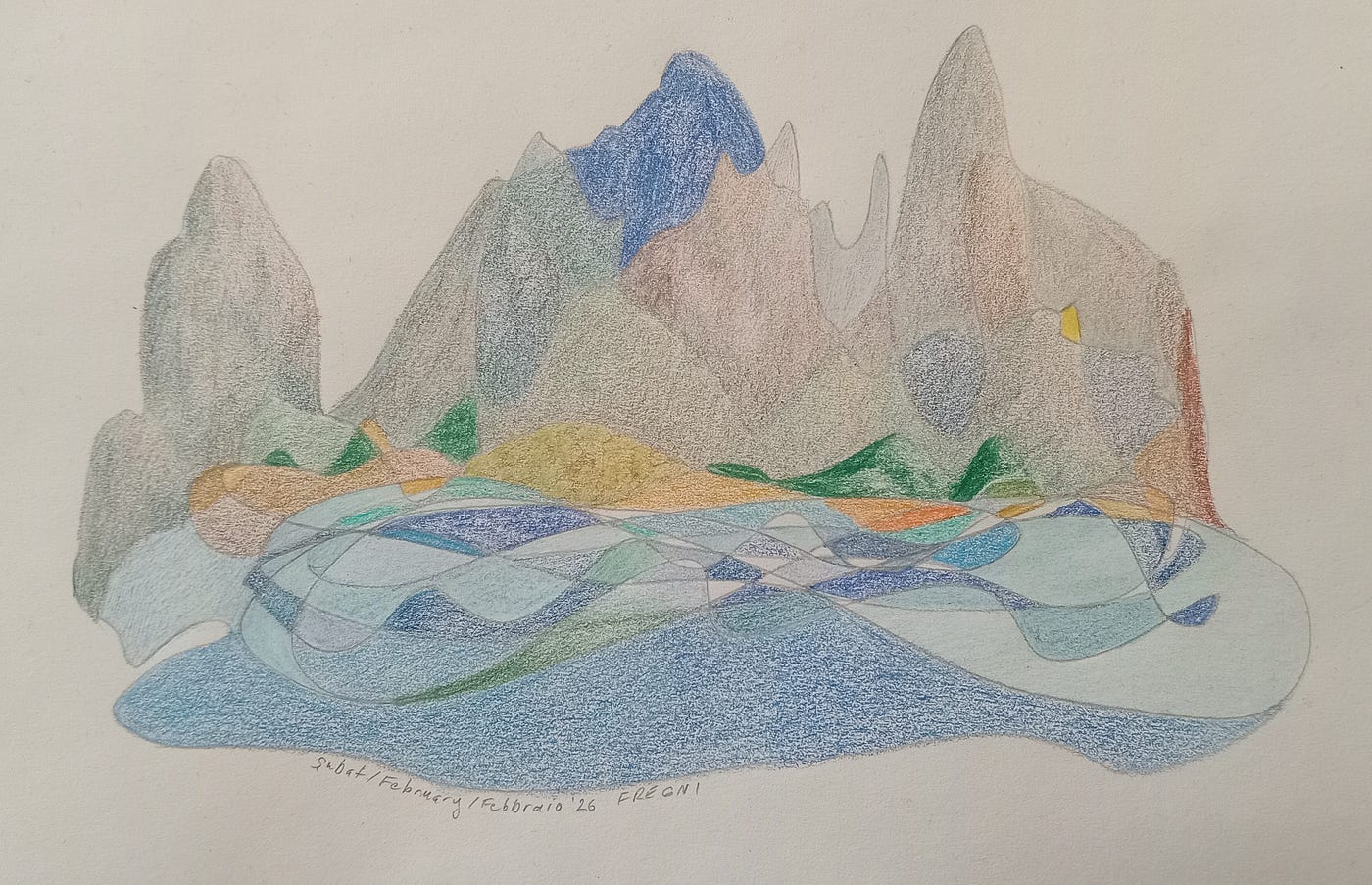 Living between the sea and the mountains (Art and photo by author)