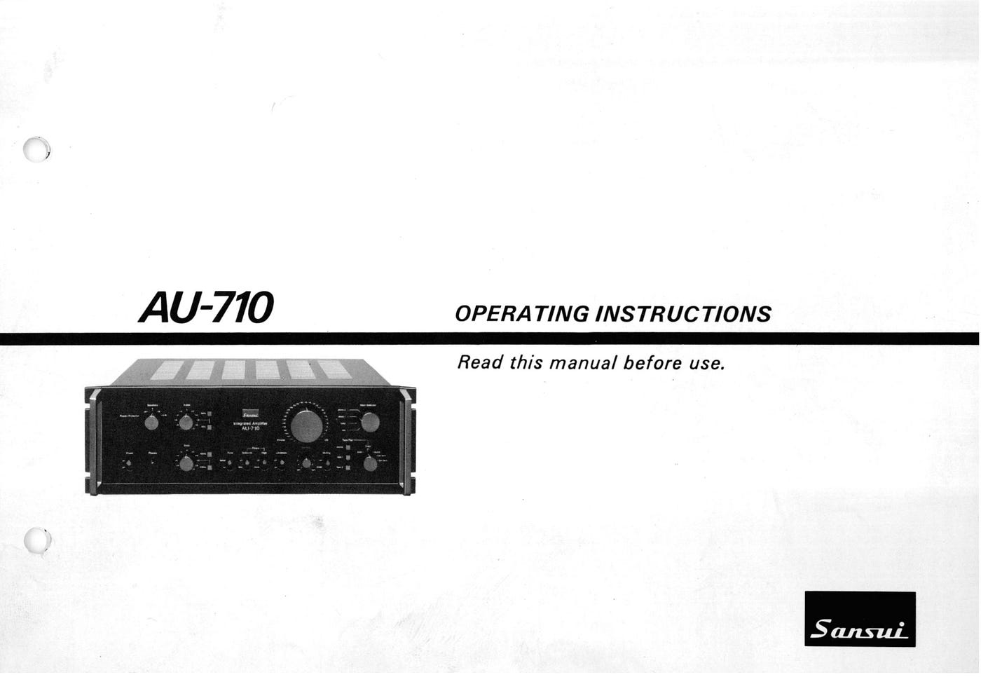 Sansui AU-710 Operating Instructions
