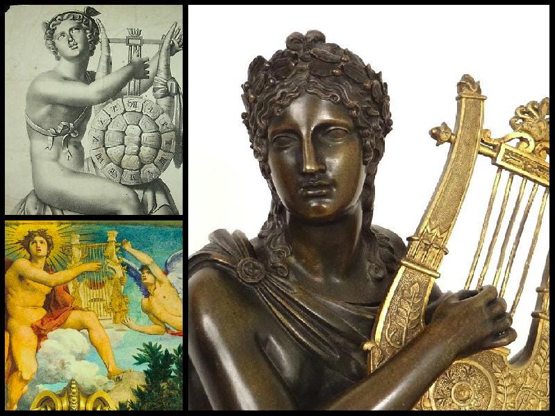 Lyre Du Dieu Grec Apollon Art Artisanal Grec/Reproduction. Sculpture