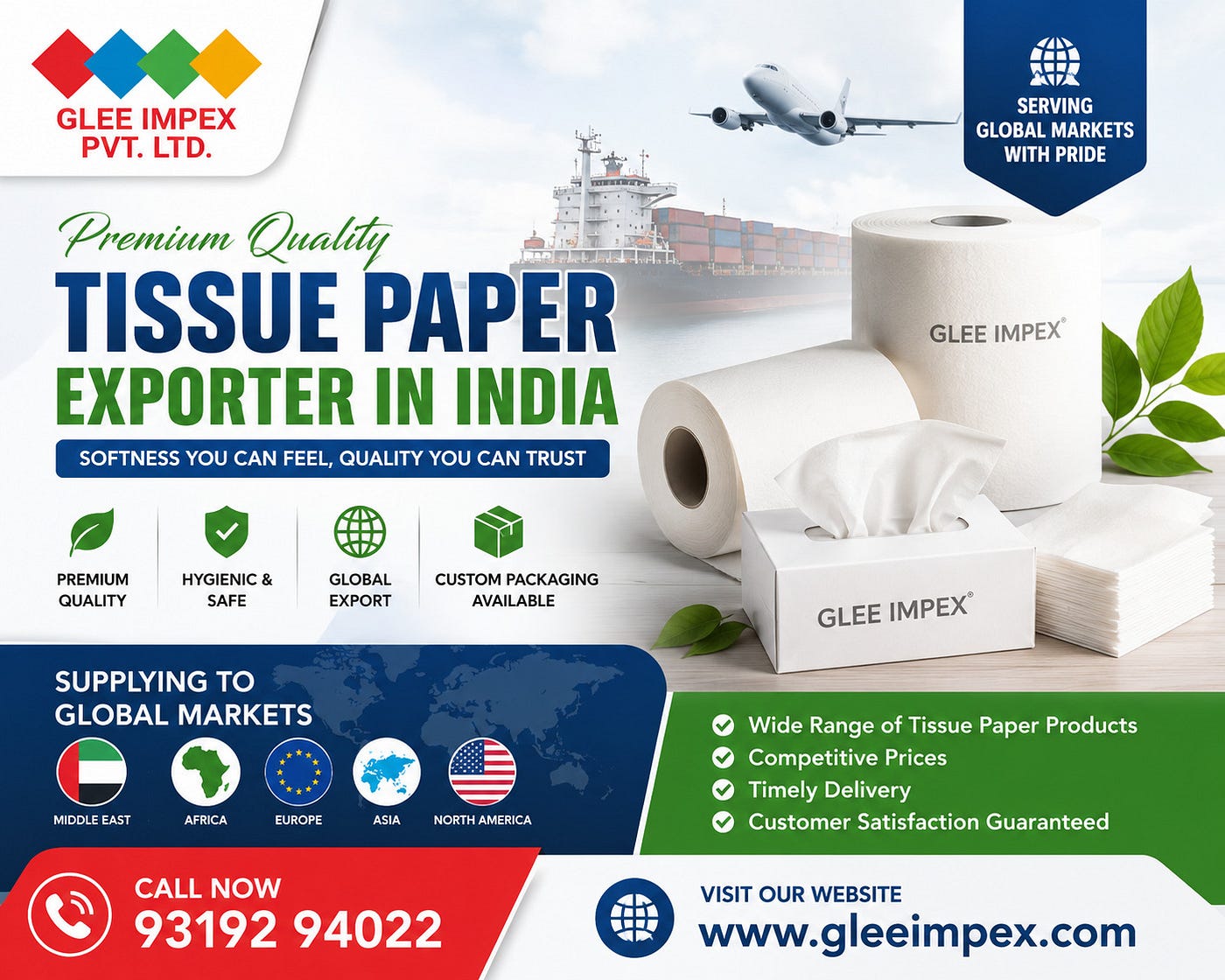 Tissue Paper Exporter in India — Reliable Global Supply by Gleeimpex