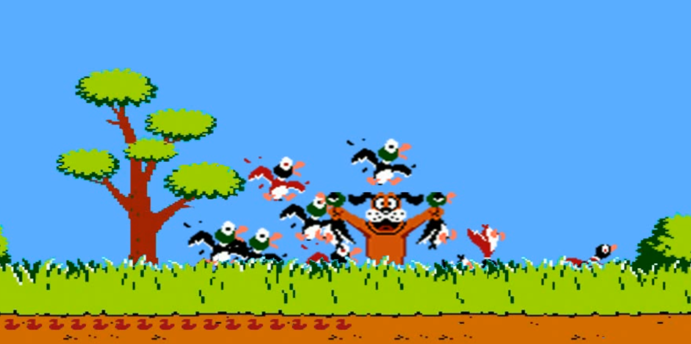 Vintage Nintendo NES Duck Hunt Game Scene By Design