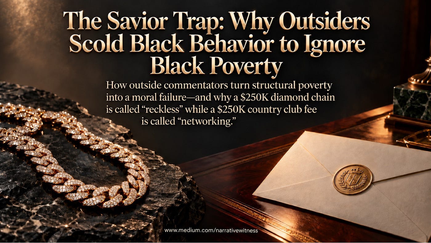 The Savior Trap: Why Outsiders Scold Black Behavior to Ignore Black Poverty