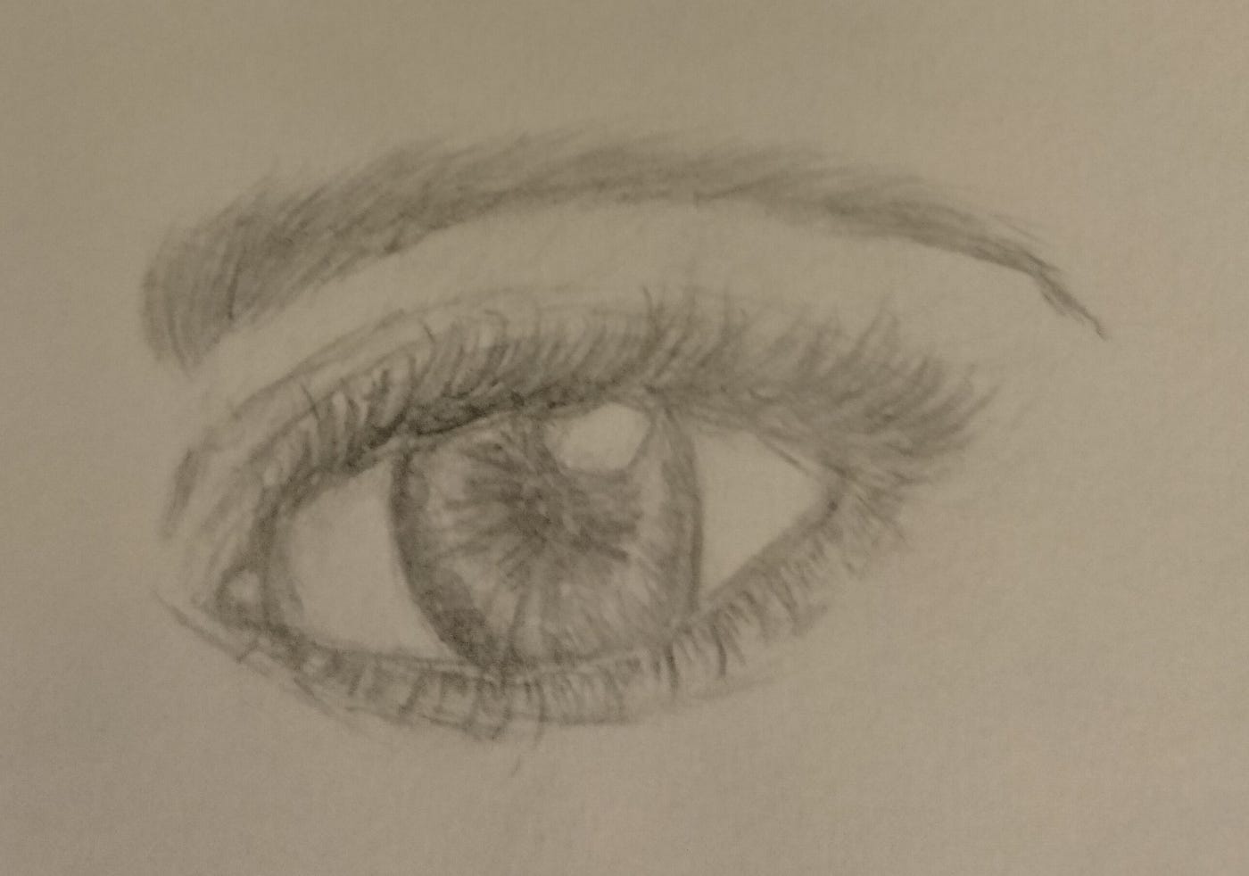 Eye studies. They somehow feel off, maybe partially because I draw the iris  too big and pupils too small. My values don't feel quite right either and I  struggle a lot with