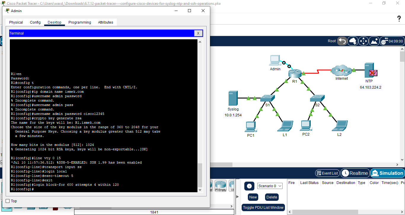 Using Packet Tracer to Configure Cisco Devices for Syslog, NTP, and SSH  Operations | by Ahmet Talha Şen | System Weakness