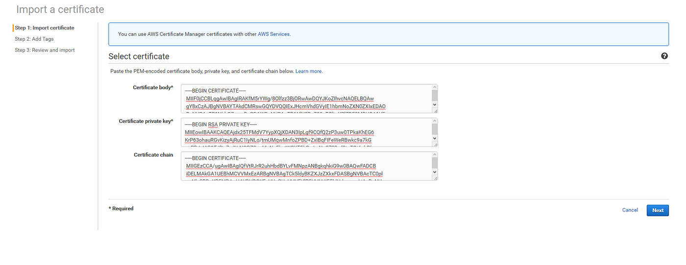 Import & Generate SSL Certificates using AWS Certificate Manager (ACM) | by  Tan Atagoren | Medium