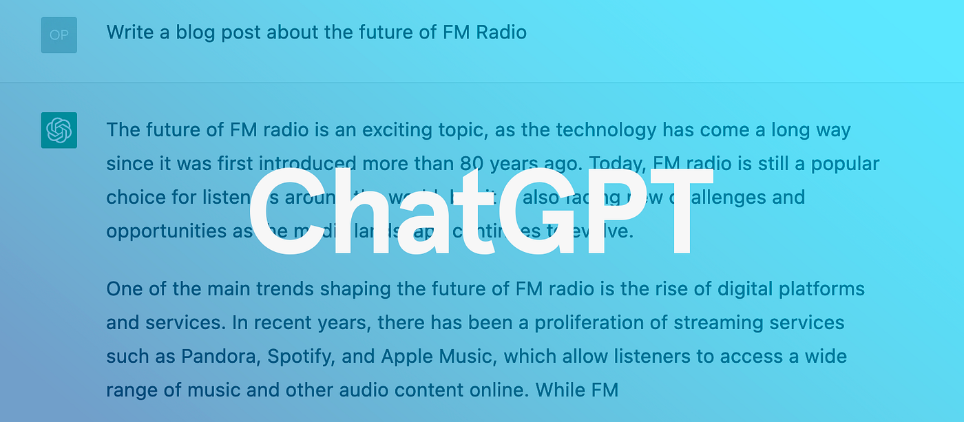 ChatGPT — Any use for Radio?