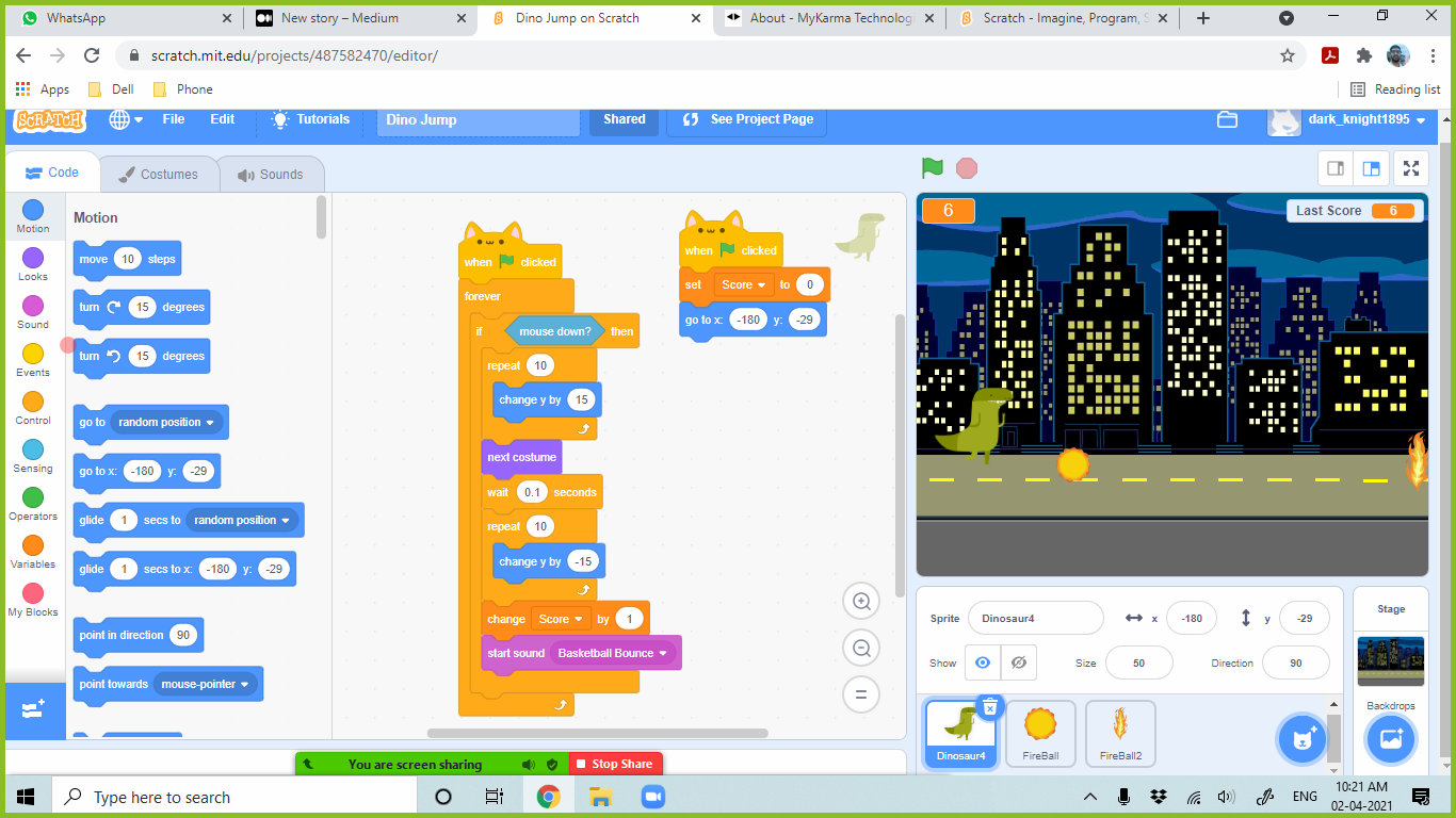 Chrome Dinosaur Game in Scratch, Chrome dino run Game, Google Chrome T Rex  Run game