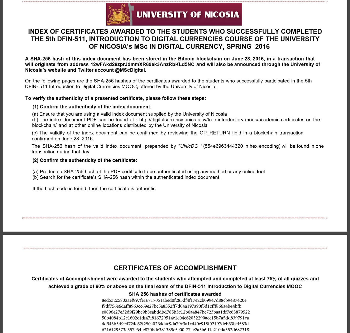How can anyone check the authenticity of my University Certificate on the  Blockchain ? | by Philippe Thevoz | Medium
