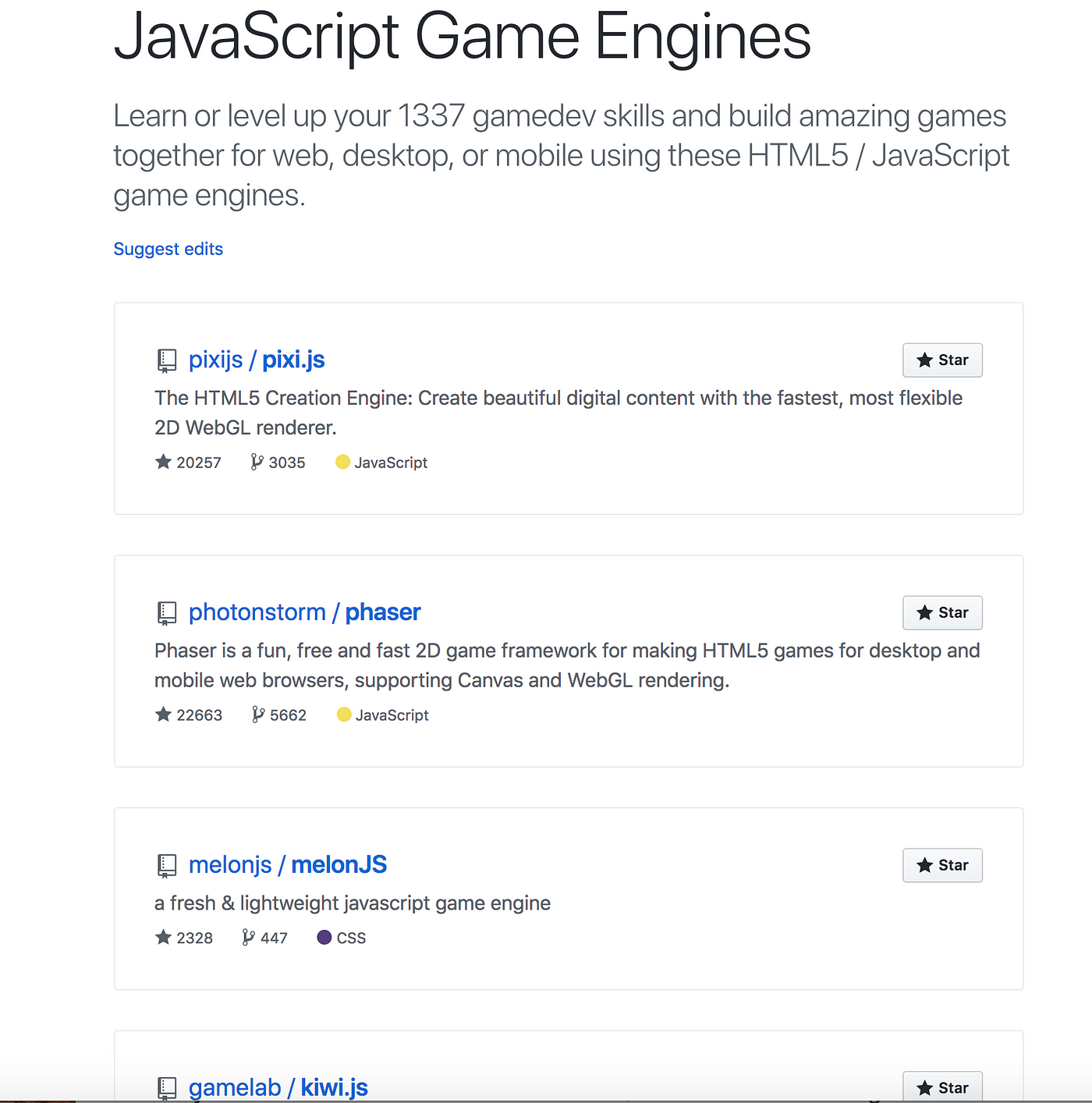 JavaScript Game Engines