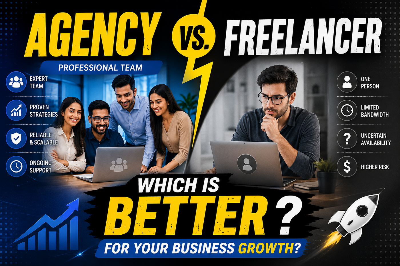 Agency vs. Freelancer: Which Is Better for Your Business Growth?