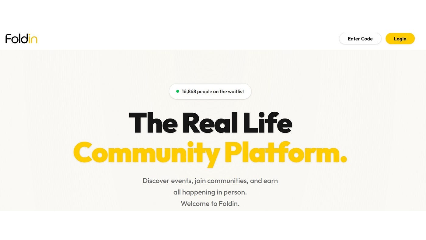 Foldin Launches The Real Life Community Platform : Where People Discover Events, Join Communities…