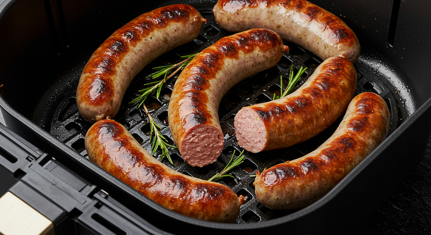 Wie lange braucht eine grobe Bratwurst in der Heißluftfritteuse?