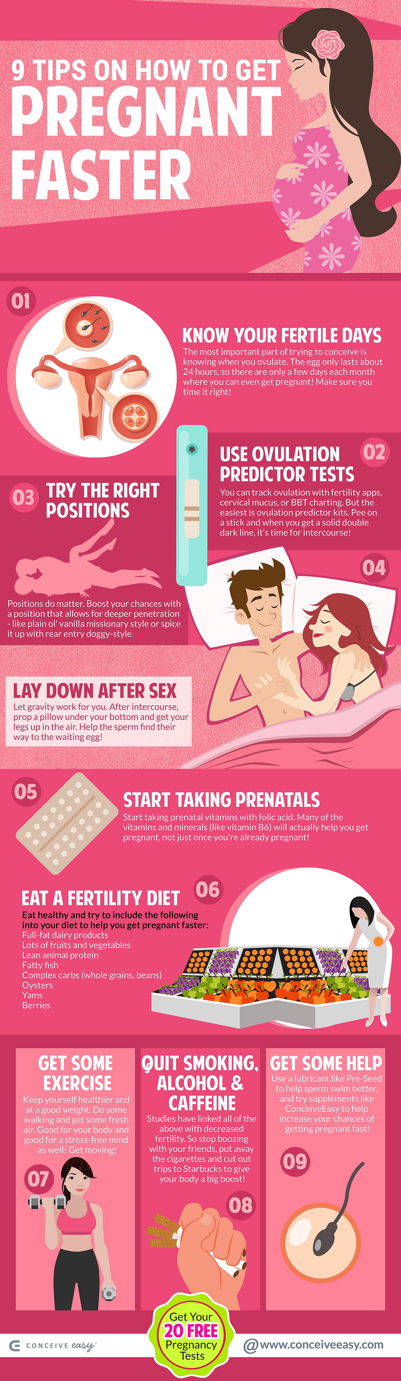 9 Tips on How to Get Pregnant Faster Infographic, by Conceive Easy