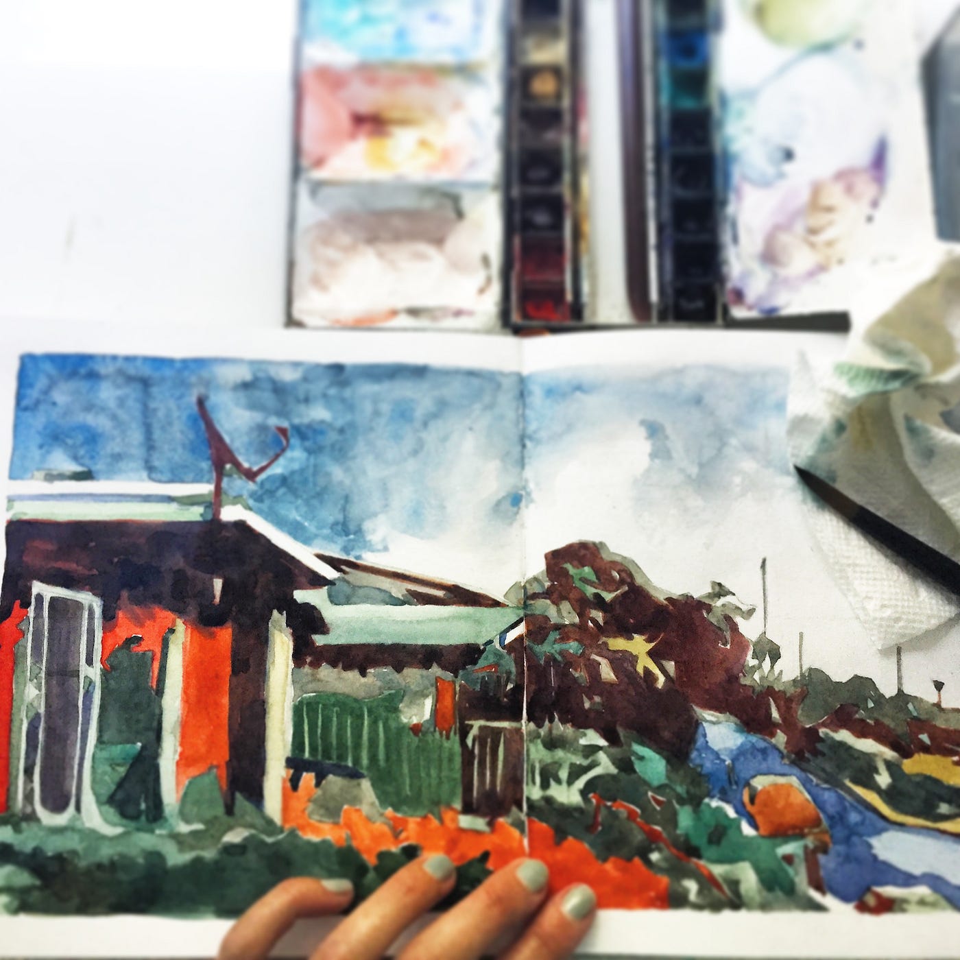 Watercolor and Colored Pencils - Mixing Your Media - Belinda Del Pesco
