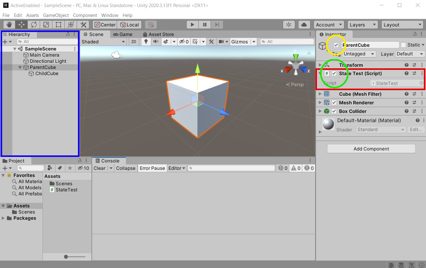 Unity gameObject setActive hide or enable or disable an object with C# code  game dev tips 