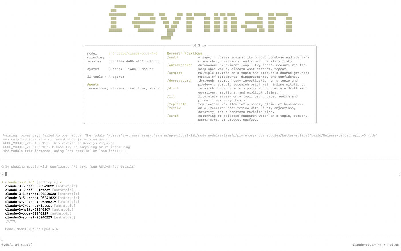 Feynman — CLI Tool for AI-powered research flows
